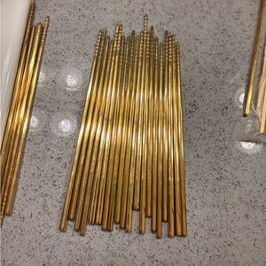 (6) Elegant Gold Metal Chopsticks